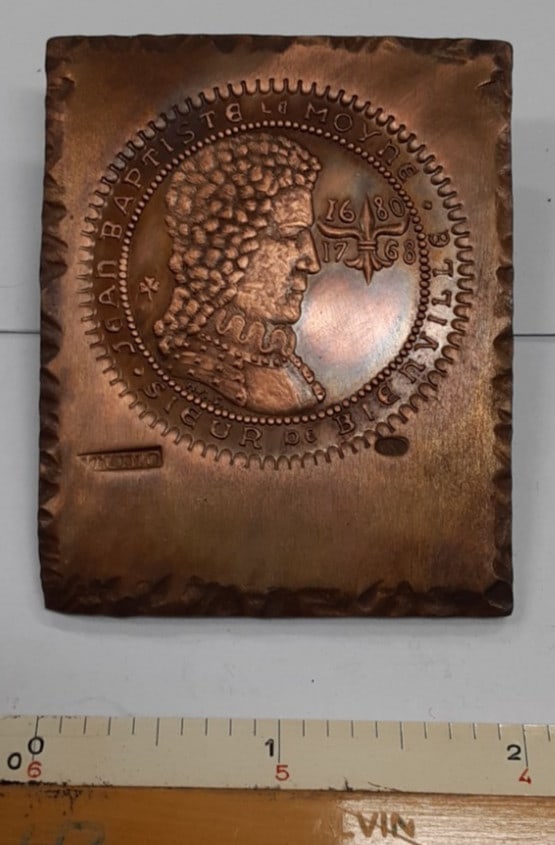 Studio Trial Copper Medal Depicting Jean Baptiste le Moyne by H Alvin Sharpe (1 of 4)
