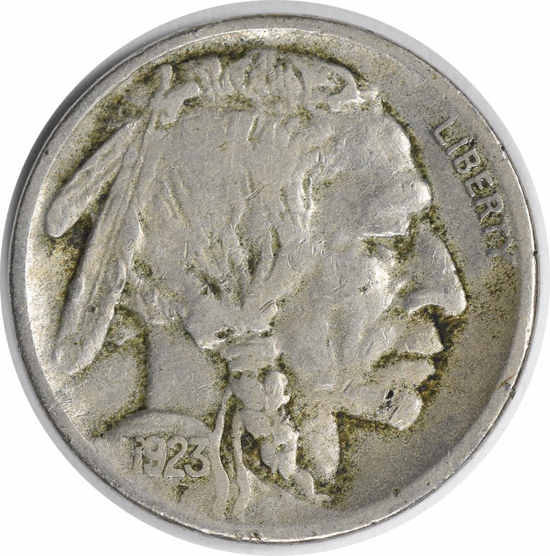 1923 S Buffalo 5C Nickel VF Uncertified: 1923 S Buffalo 5C Nickel VF Uncertified This is a 1923-S Buffalo Nickel from the United States, featuring a circulated condition and graded as VF (Very Fine). The coin is composed of nickel and is unc