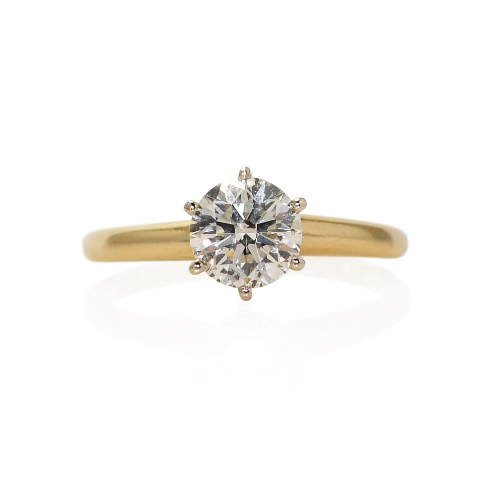 14K Yellow Gold Solitaire Diamond Engagement Ring Size 6.75 (1 of 6)