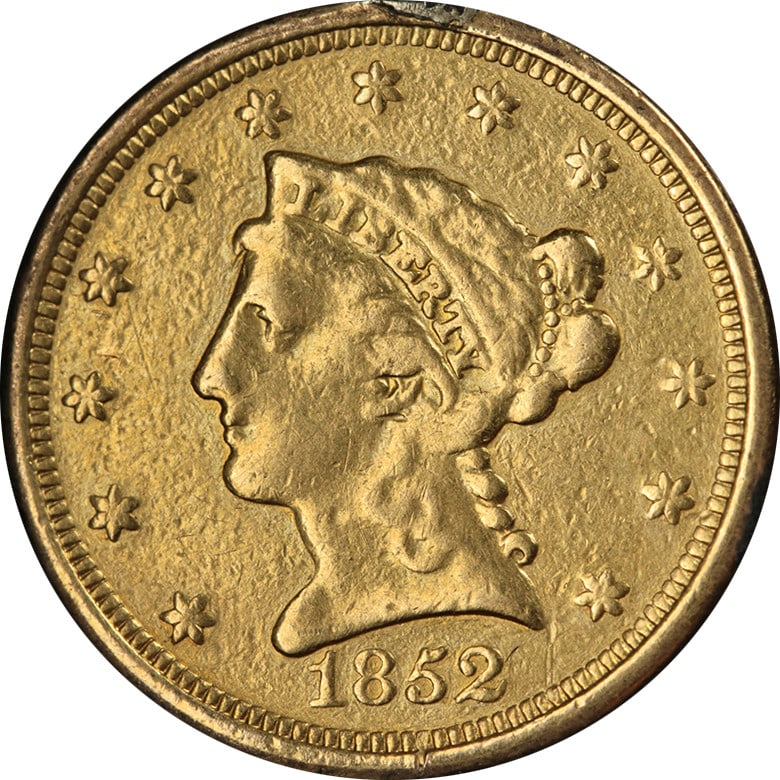 1852-O Liberty Quarter Eagle Gold Coin VF Details Removed Loop (1 of 2)