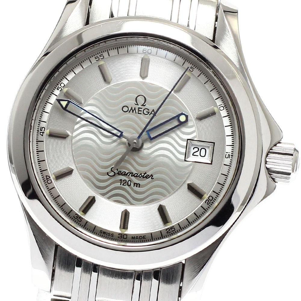 Omega Seamaster 120 Quartz Date Ladies Wristwatch 2571.31: Omega Seamaster 120 Quartz Date Ladies Wristwatch 2571.31 This Omega Seamaster 120 Date Quartz ladies wristwatch features a stainless steel case and bracelet with a silver dial. Powered by a quartz mo