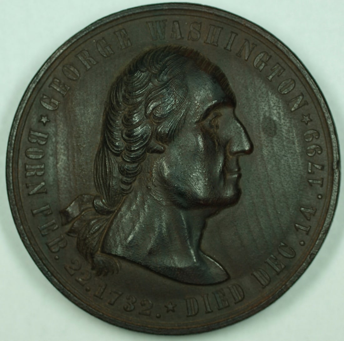 Philadelphia Centennial Exhibition 1876 Wood Medal Featuring George Washington (1 of 3)