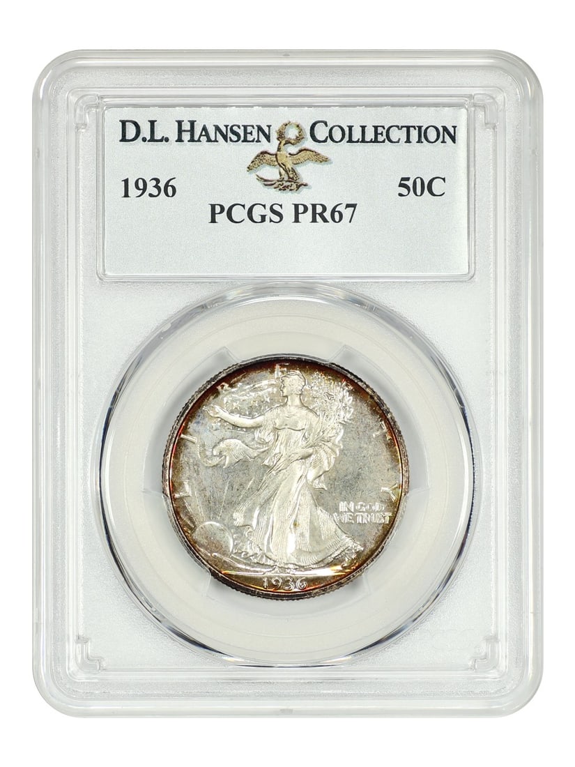 PCGS PR67 1936 Walking Liberty Half Dollar 50C ex D.L. Hansen (1 of 6)