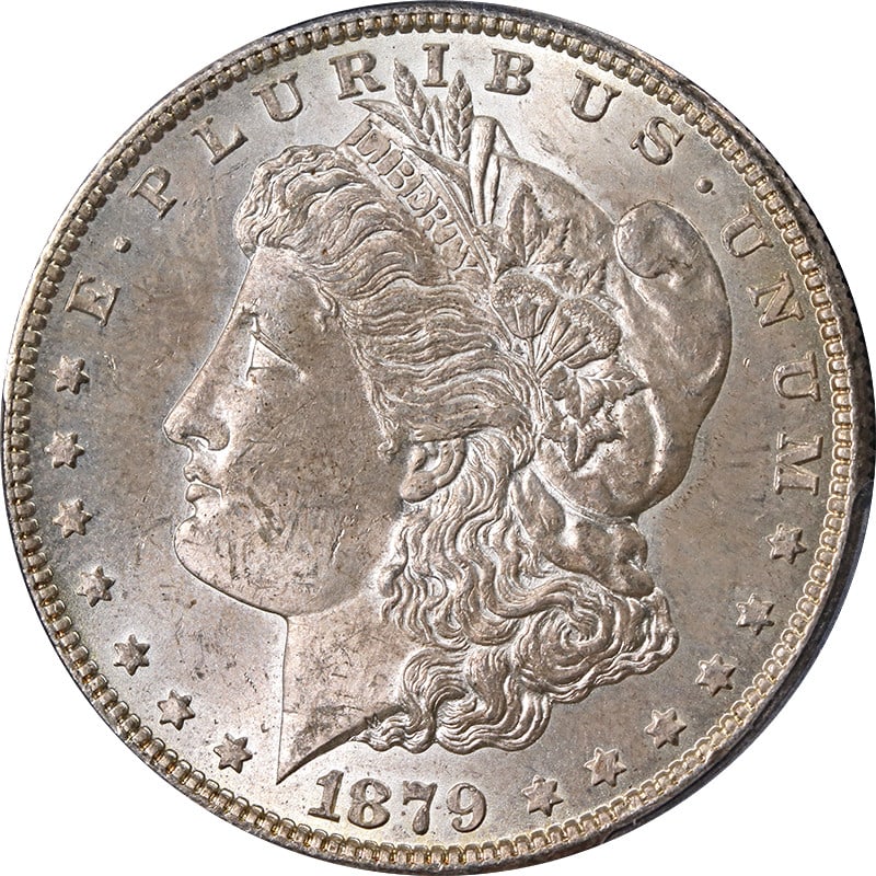 PCGS MS64 1879 San Francisco Morgan Silver Dollar with Attractive Toning: PCGS MS64 1879 San Francisco Morgan Silver Dollar with Attractive Toning This is a 1879-S Morgan Silver Dollar graded MS64 by PCGS. The coin features nice even toning and is uncirculated, offering col