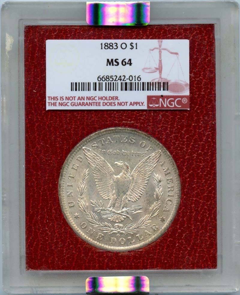1883-O Morgan Dollar NGC MS64 Uncirculated Coin: 1883-O Morgan Dollar NGC MS64 Uncirculated Coin The 1883-O Morgan Dollar is a stunning example of American coinage, certified by NGC with a grade of MS64, indicating its uncirculated condition. This p