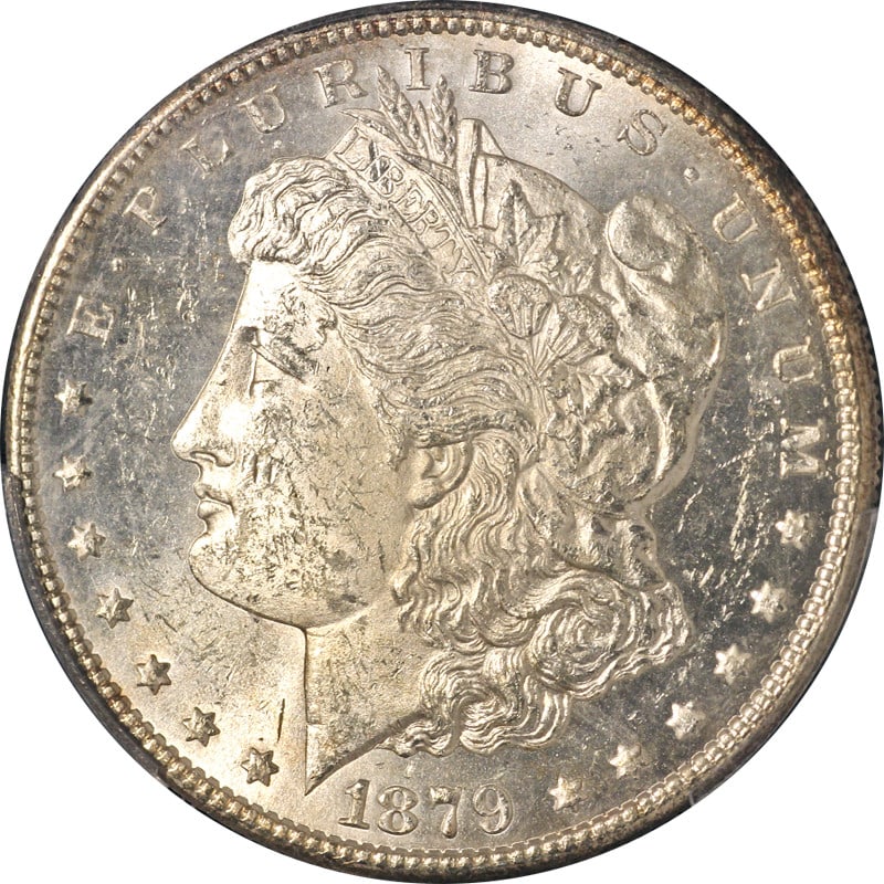 1879-S Morgan Silver Dollar PCGS MS61 Strong Strike Uncirculated Coin: 1879-S Morgan Silver Dollar PCGS MS61 Strong Strike Uncirculated Coin This 1879-S Rev 78 Morgan Silver Dollar is a stunning example with impressive eye appeal. It features bright white luster and a st