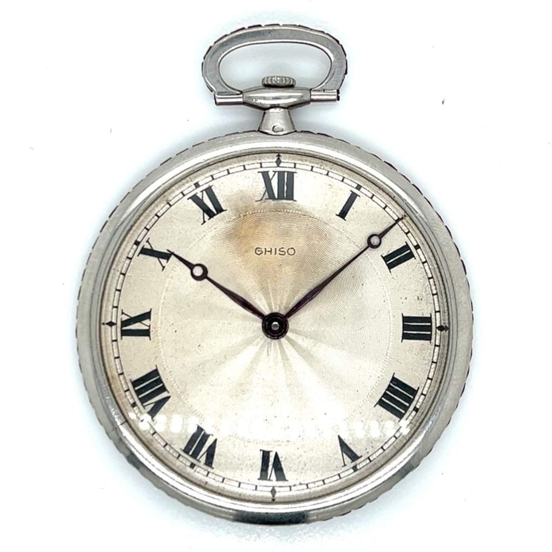 GHISO Art Deco Platinum Pocket Watch with 5.00 Ct Rubies 45mm (1 of 5)