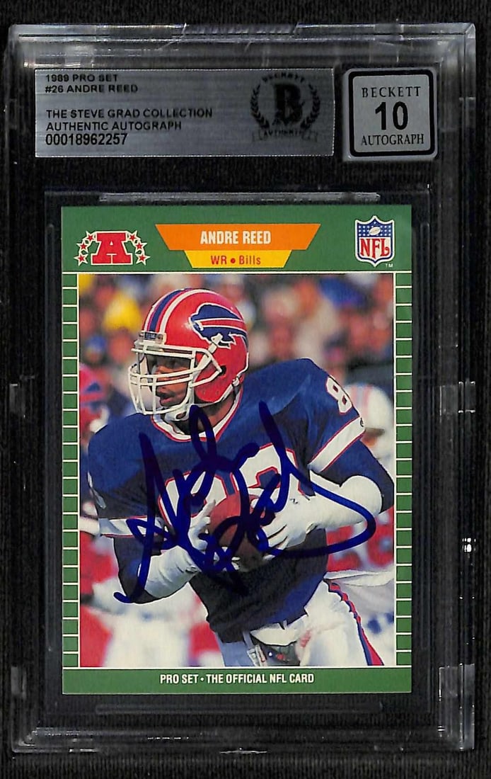 1989 Pro Set Andre Reed Bills card Beckett autograph grade 10 (1 of 1)