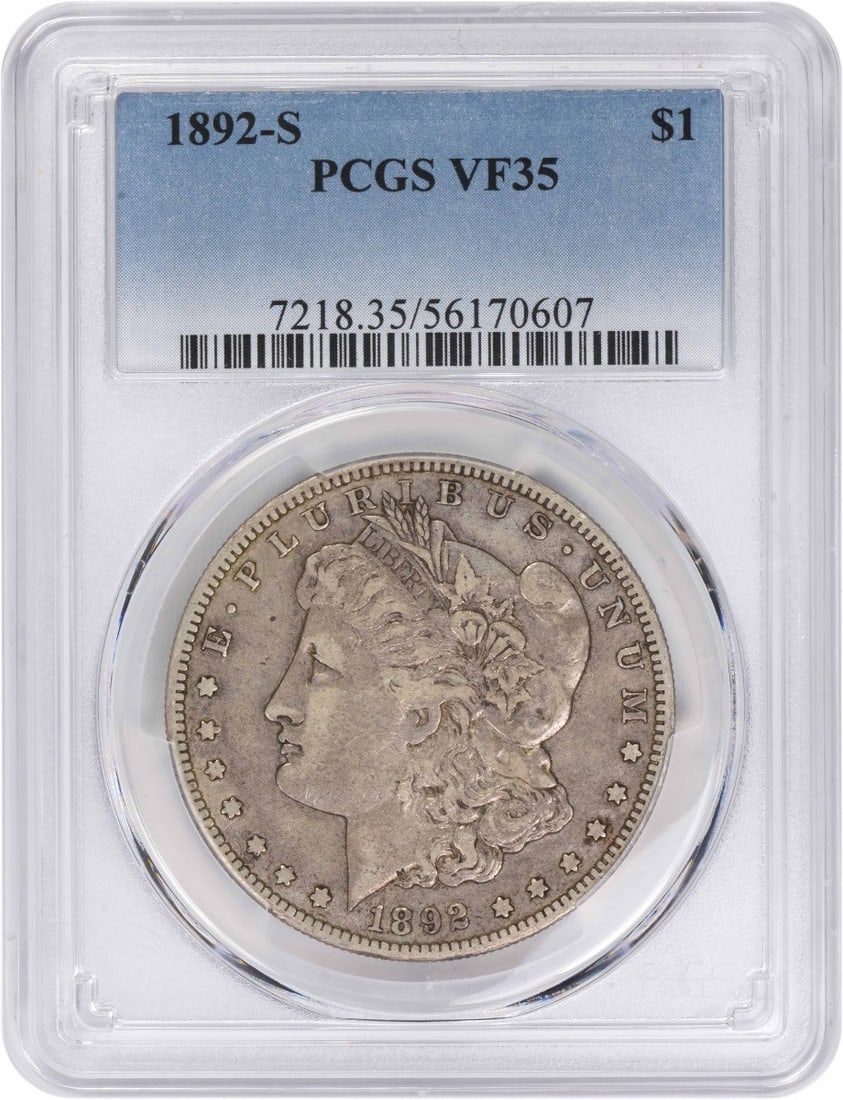 PCGS VF35 1892 San Francisco Morgan Silver Dollar (1 of 2)