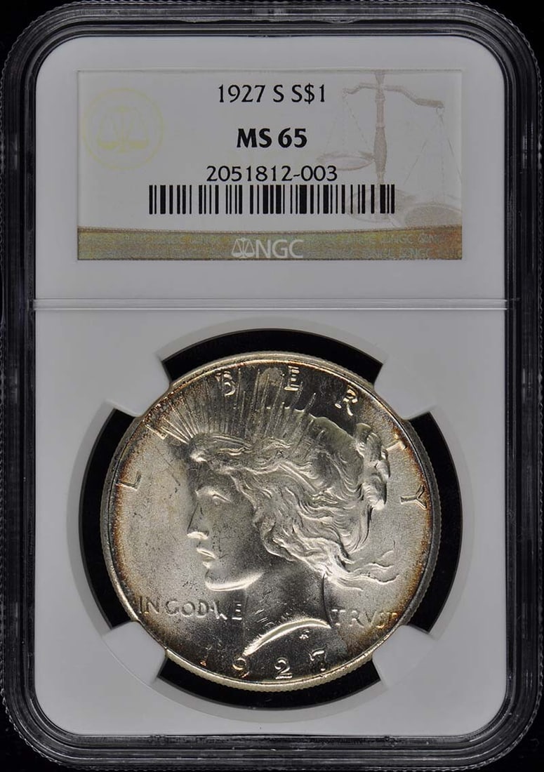 1927-S Peace Dollar NGC MS65 Uncirculated San Francisco Coin (1 of 4)