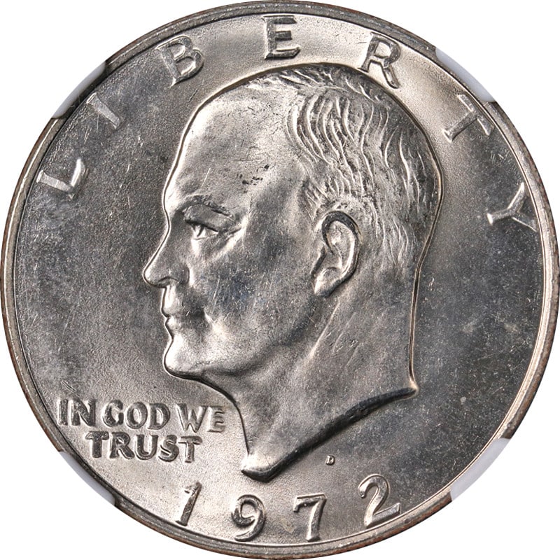 1972-D Eisenhower Dollar NGC MS67 Superb Eye Appeal Denver Mint: 1972-D Eisenhower Dollar NGC MS67 Superb Eye Appeal Denver Mint This stunning 1972-D Eisenhower Ike Dollar is certified by NGC with a grade of MS67, showcasing superb eye appeal, fantastic luster, and