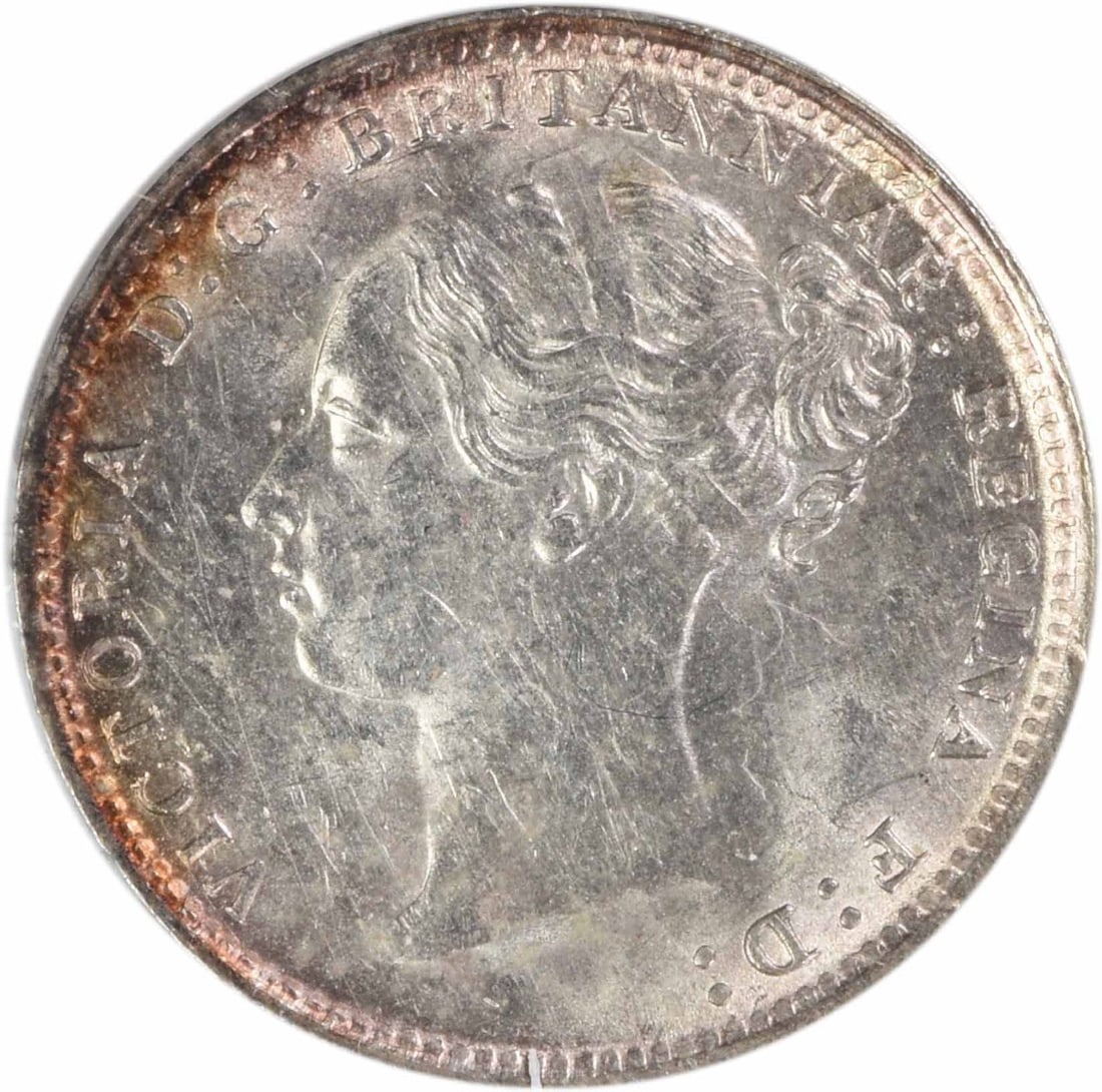 Great Britain 1883 3 Pence KM730 BU Uncertified: Great Britain 1883 3 Pence KM730 BU Uncertified This 1883 Great Britain 3 Pence coin, KM730, is in brilliant uncirculated (BU) condition. It is uncertified and originates from the United Kingdom. The 