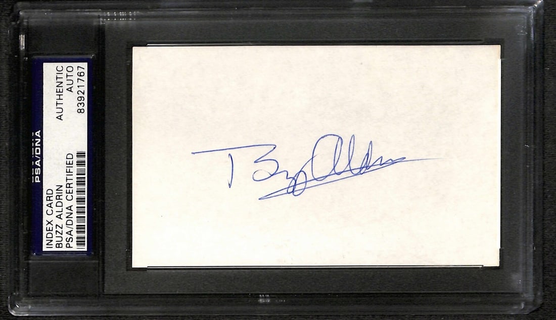 Buzz Aldrin Signed 3x5 Index Card Beckett Authenticated Autograph (1 of 1)