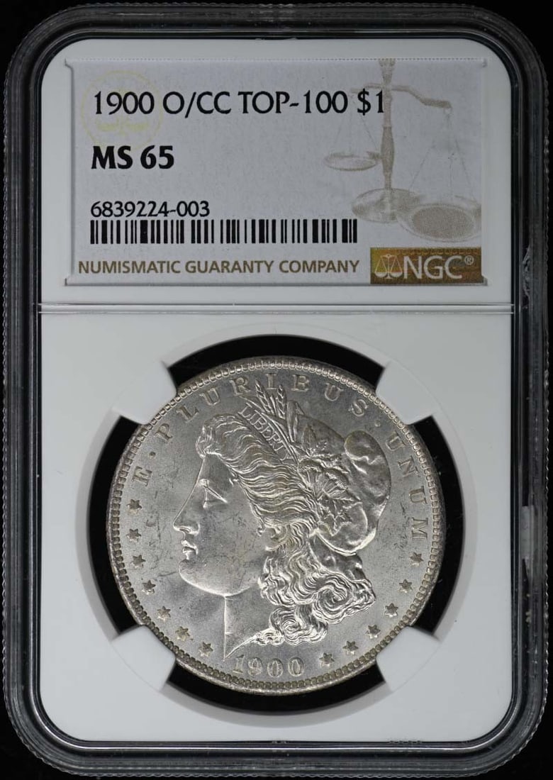 1900-O/CC Morgan Dollar S$1 NGC MS65 Uncirculated: 1900-O/CC Morgan Dollar S$1 NGC MS65 Uncirculated This 1900-O/CC Morgan Dollar is a stunning example of American coinage, boasting a certification grade of MS65 from NGC. As an uncirculated coin, it s