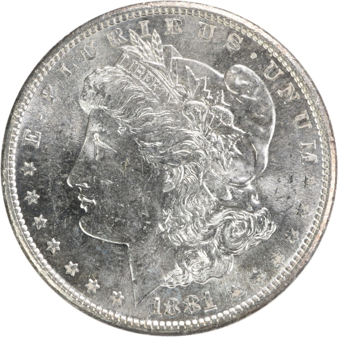 Choice BU 1881 San Francisco Morgan Silver Dollar Uncirculated Uncertified: Choice BU 1881 San Francisco Morgan Silver Dollar Uncirculated Uncertified This 1881-S Morgan Silver Dollar is a Choice Brilliant Uncirculated (BU) coin. Struck at the San Francisco Mint, it is compos