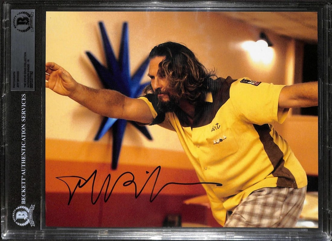 Beckett Slabbed Jeff Bridges The Big Lebowski Signed 8x10 Photo (1 of 1)