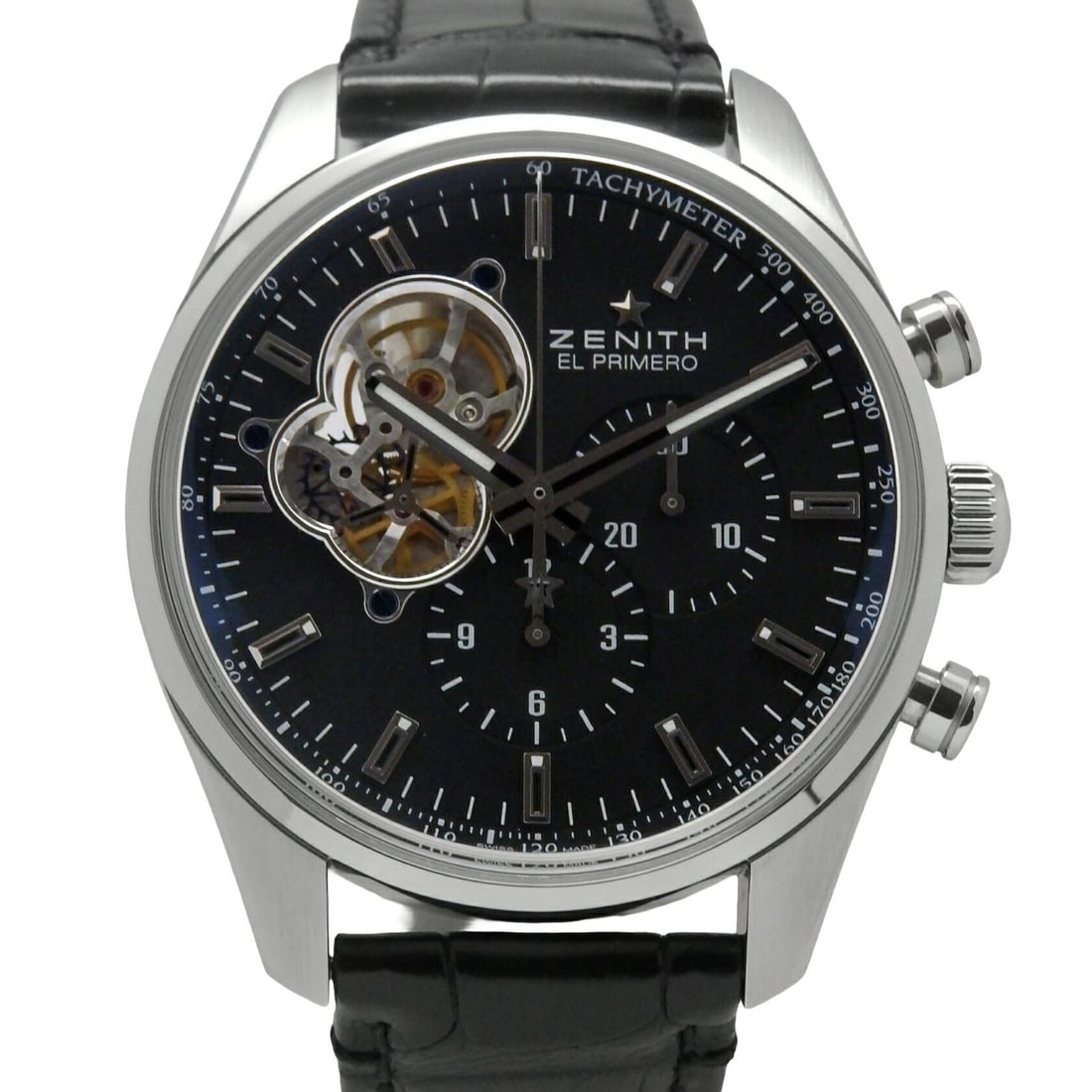 Zenith El Primero Chronomaster Black Edition Men's Wristwatch 03.20422.4061 21.C496: Zenith El Primero Chronomaster Black Edition Men's Wristwatch 03.20422.4061 21.C496 This Zenith El Primero Chronomaster Black Edition wristwatch is designed for men and crafted in Switzerland. It feat