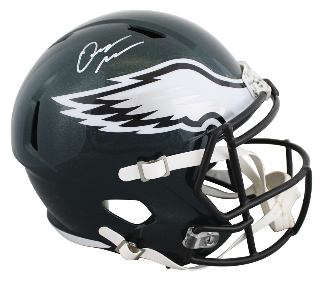 Quinyon Mitchell Signed Philadelphia Eagles Full Size Helmet JSA Authenticated: Quinyon Mitchell Signed Philadelphia Eagles Full Size Helmet JSA Authenticated This authentic Riddell Full Size Speed Replica Helmet has been personally signed by Quinyon Mitchell, a player for the Ph
