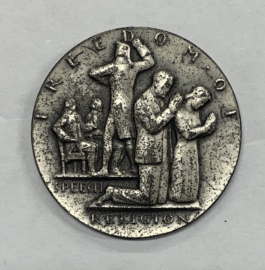 1 oz 0.999 Silver Freedom of Speech and Religion Medal by Maco 1.5 Inch (1 of 2)