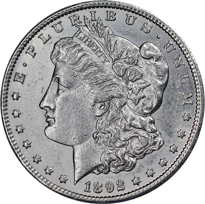 1892 CC Morgan Silver Dollar Choice AU BU Key Date (1 of 2)
