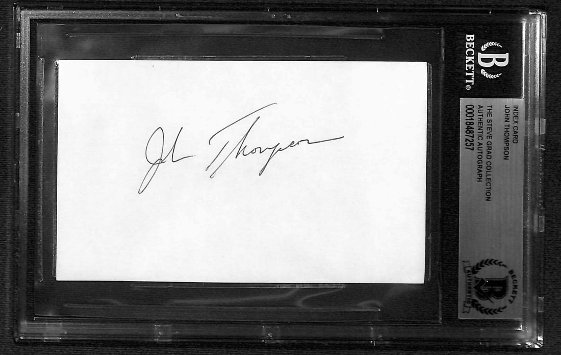 Beckett Slabbed John Thompson Autographed Index Card (1 of 1)