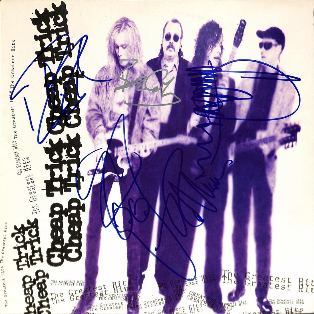 Beckett LOA autographed Cheap Trick Greatest Hits album by 4 band members: Beckett LOA autographed Cheap Trick Greatest Hits album by 4 band members This is a pre-owned copy of The Greatest Hits album signed by all four members of Cheap Trick: Rick Nielsen, Robin Zander, Tom