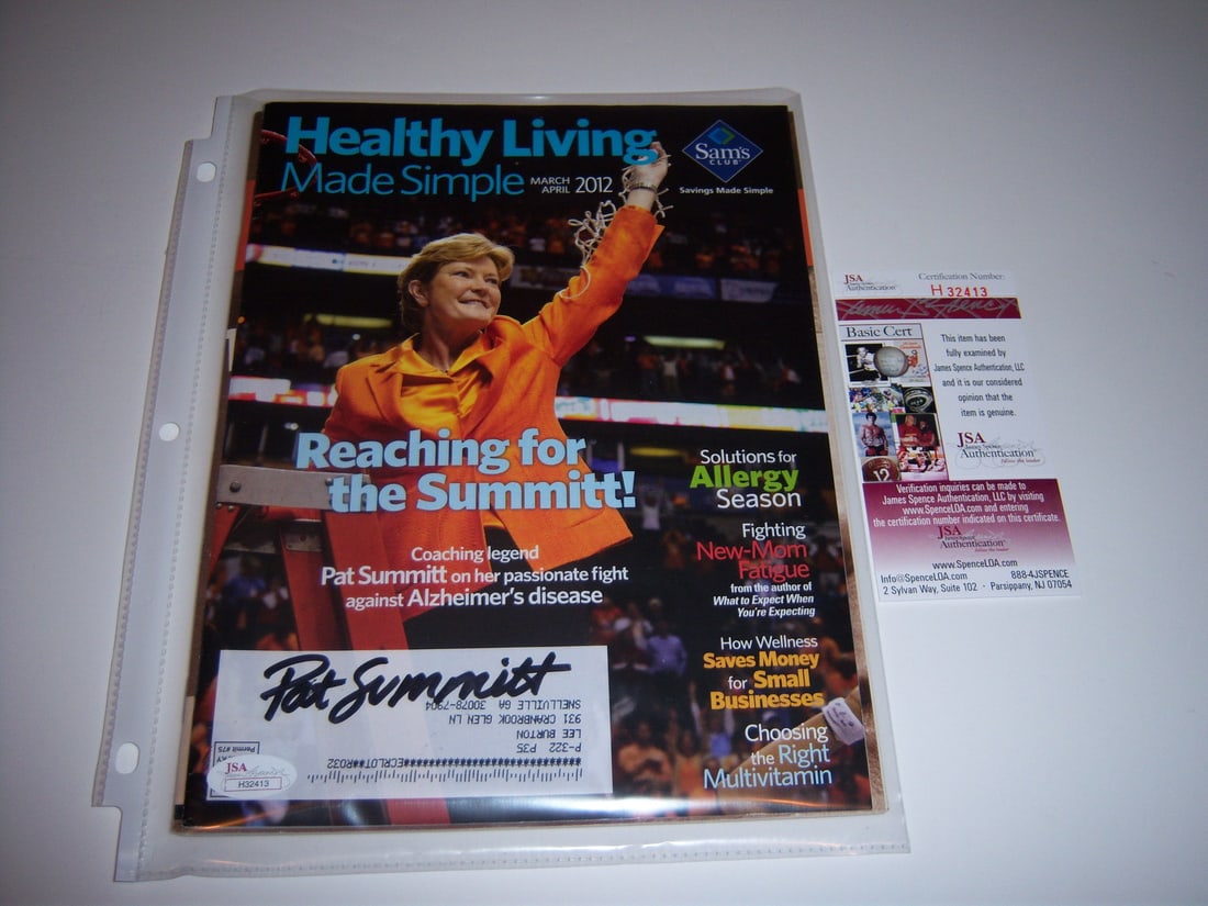Signed Pat Summitt Tennessee Volunteers magazine with JSA COA (1 of 1)