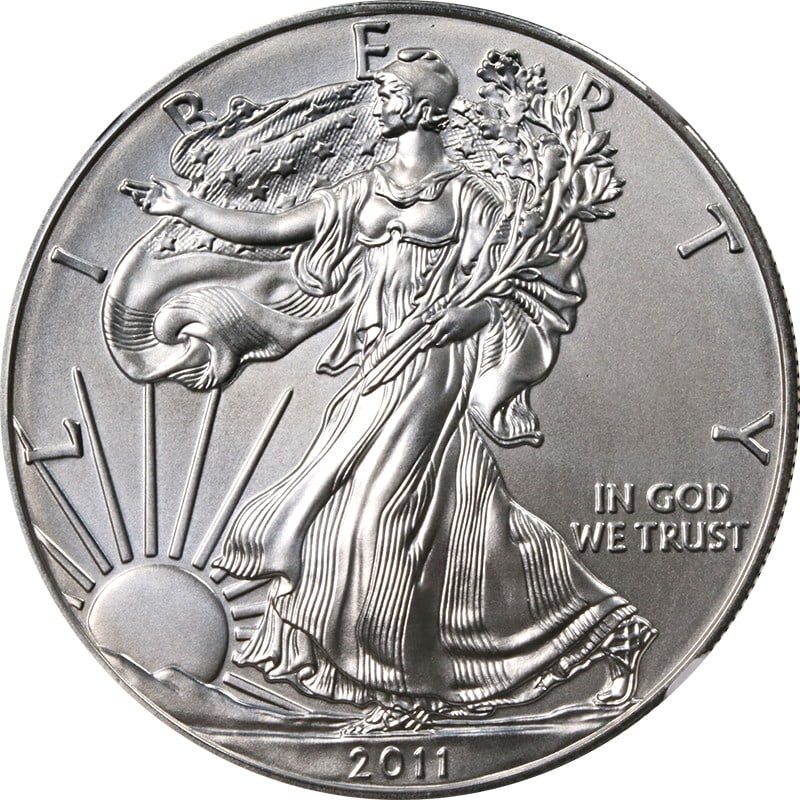 NGC MS70 2011-W Burnished Silver American Eagle Dollar (1 of 4)