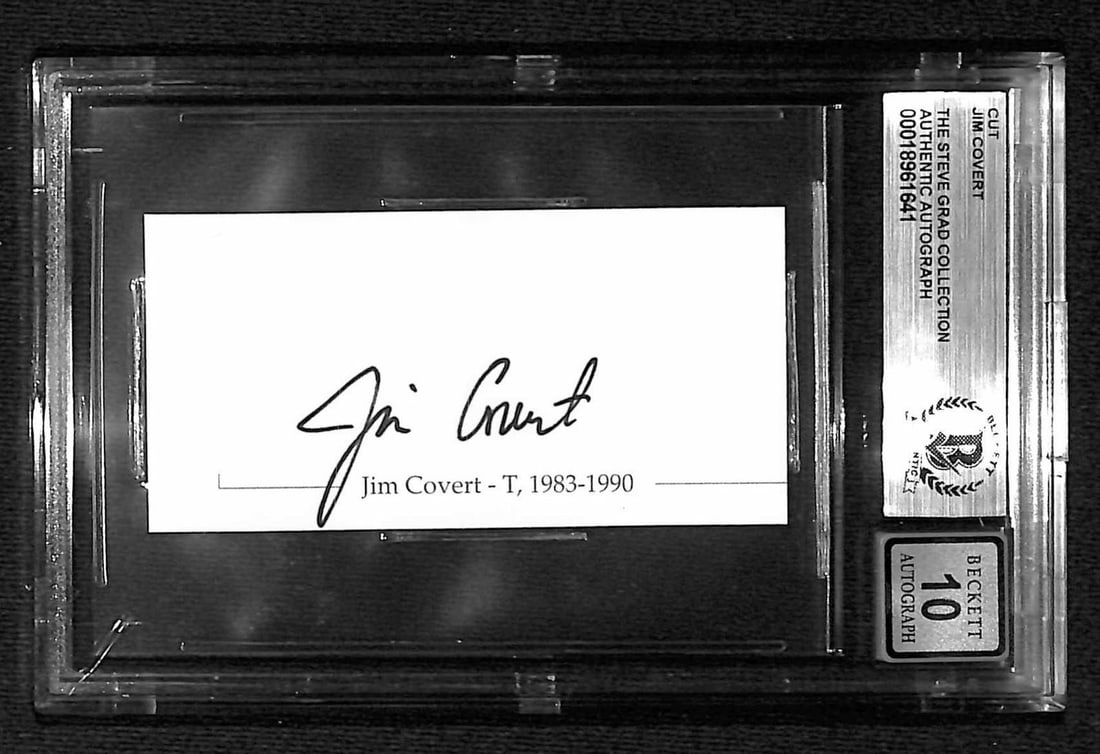 Beckett slabbed Jim Covert autographed cut HOF 10 grade (1 of 1)