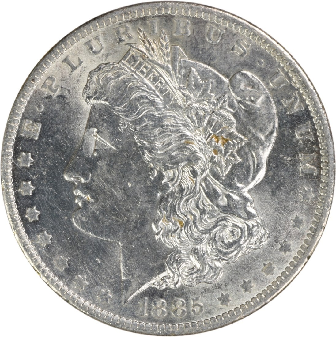 1885 O Silver Morgan Dollar Choice BU Uncirculated Uncertified: 1885 O Silver Morgan Dollar Choice BU Uncirculated Uncertified This is an 1885-O Morgan Silver Dollar from the United States. It is composed of silver and features the 'O' mint mark. The coin is uncir