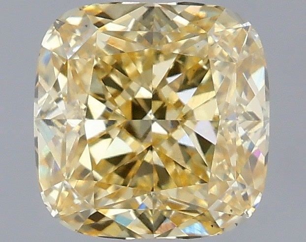 Loose Diamond - CUSHION MODIFIED 1.08ct Fancy Intense Yellow VS1: Loose Diamond - CUSHION MODIFIED 1.08ct Fancy Intense Yellow VS1 Source: This is a real non-mined Diamond that has been grown in a lab Shape: CUSHION MODIFIED Carats: 1.08 Color: Fancy Intense Yellow 