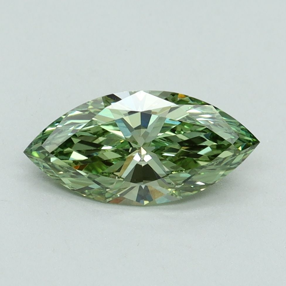 Loose Diamond - MARQUISE 1.01ct Fancy Vivid Green VS1: Loose Diamond - MARQUISE 1.01ct Fancy Vivid Green VS1 Source: This is a real non-mined Diamond that has been grown in a lab Shape: MARQUISE Carats: 1.01 Color: Fancy Vivid Green Certification: IGI