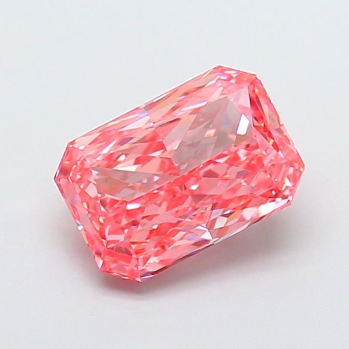 Loose Diamond - RADIANT 2.5ct Fancy Vivid Pink VS1: Loose Diamond - RADIANT 2.5ct Fancy Vivid Pink VS1 Source: This is a real non-mined Diamond that has been grown in a lab Shape: RADIANT Carats: 2.5 Color: Fancy Vivid Pink Certification: IGI Video: