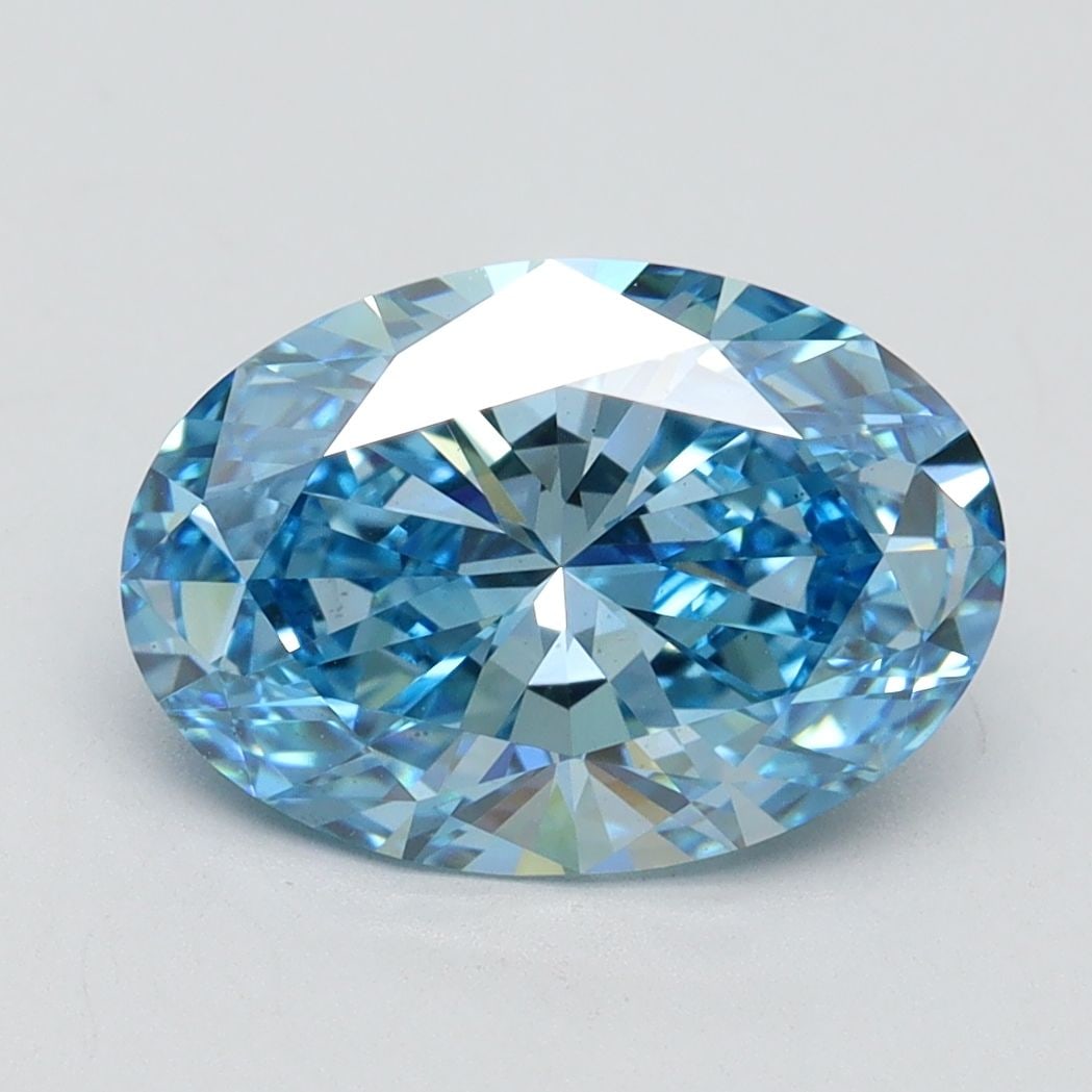 Loose Diamond - OVAL 2.78ct Fancy Vivid Blue VS2: Loose Diamond - OVAL 2.78ct Fancy Vivid Blue VS2 Source: This is a real non-mined Diamond that has been grown in a lab Shape: OVAL Carats: 2.78 Color: Fancy Vivid Blue Certification: IGI Video: