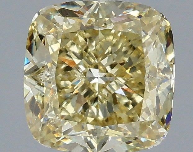Loose Diamond - CUSHION MODIFIED 2.04ct Fancy Light Yellow VS1: Loose Diamond - CUSHION MODIFIED 2.04ct Fancy Light Yellow VS1 Source: This is a real non-mined Diamond that has been grown in a lab Shape: CUSHION MODIFIED Carats: 2.04 Color: Fancy Light Yellow Cert