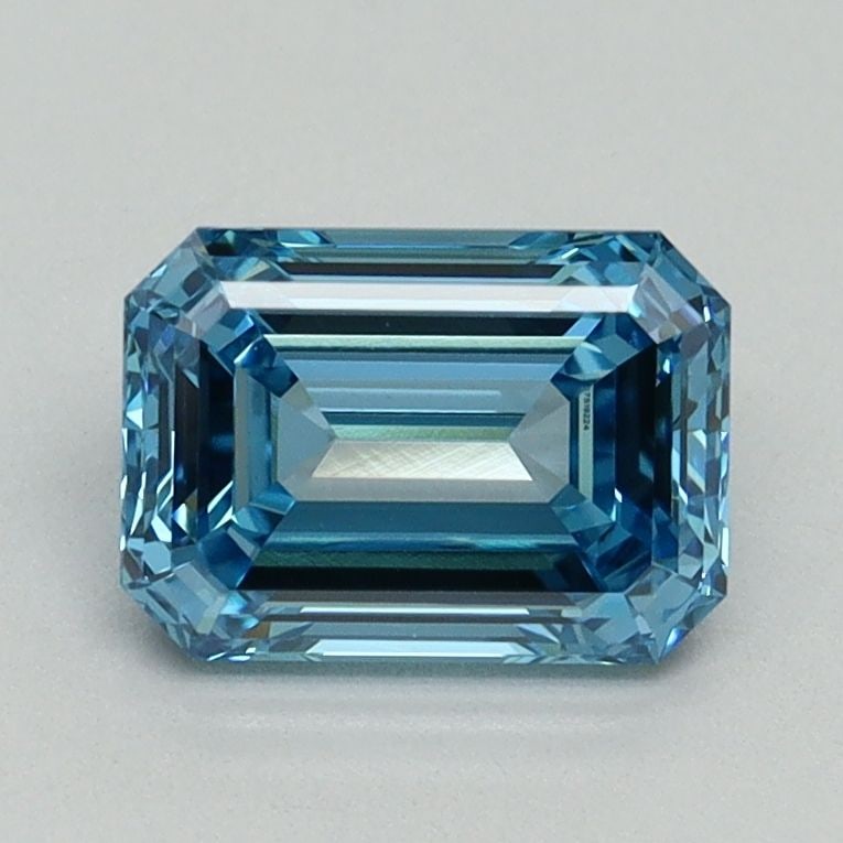 Loose Diamond - EMERALD 1.31ct Fancy Vivid Blue VS1: Loose Diamond - EMERALD 1.31ct Fancy Vivid Blue VS1 Source: This is a real non-mined Diamond that has been grown in a lab Shape: EMERALD Carats: 1.31 Color: Fancy Vivid Blue Certification: IGI Video: