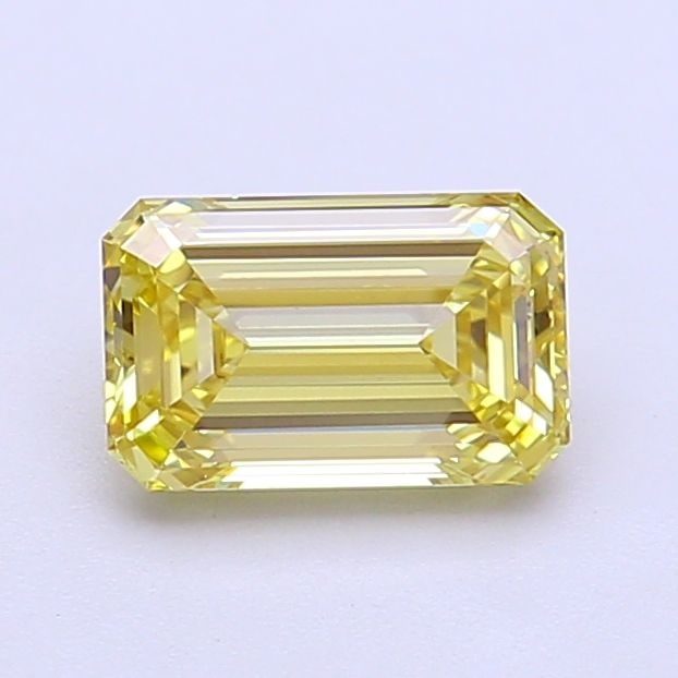 Loose Diamond - EMERALD 1.03ct Fancy Light Yellow VVS2: Loose Diamond - EMERALD 1.03ct Fancy Light Yellow VVS2 Source: This is a real non-mined Diamond that has been grown in a lab Shape: EMERALD Carats: 1.03 Color: Fancy Light Yellow Certification: IGI