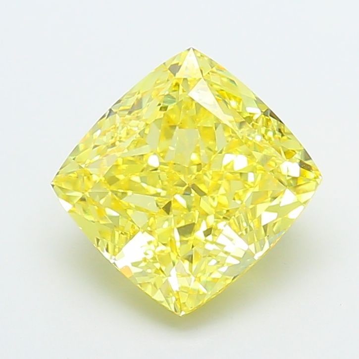Loose Diamond - CUSHION MODIFIED 5.02ct Fancy Vivid Yellow VS1: Loose Diamond - CUSHION MODIFIED 5.02ct Fancy Vivid Yellow VS1 Source: This is a real non-mined Diamond that has been grown in a lab Shape: CUSHION MODIFIED Carats: 5.02 Color: Fancy Vivid Yellow Cert
