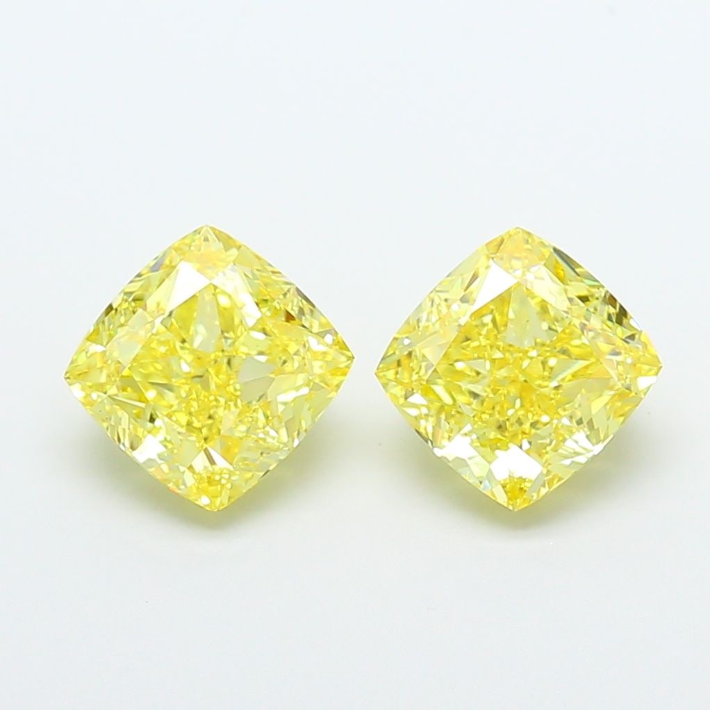 Loose Diamond - CUSHION MODIFIED 2.5ct Fancy Vivid Yellow VS1: Loose Diamond - CUSHION MODIFIED 2.5ct Fancy Vivid Yellow VS1 Source: This is a real non-mined Diamond that has been grown in a lab Shape: CUSHION MODIFIED Carats: 2.5 Color: Fancy Vivid Yellow Certif