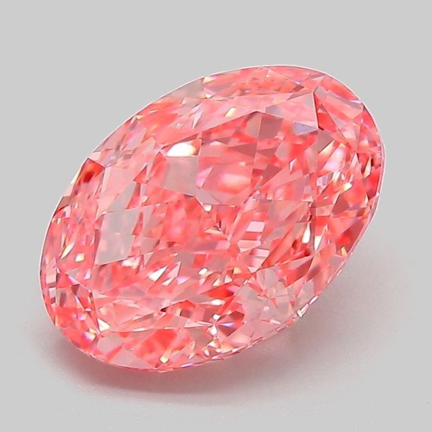 Loose Diamond - OVAL 3.04ct Fancy Vivid Pink VVS2: Loose Diamond - OVAL 3.04ct Fancy Vivid Pink VVS2 Source: This is a real non-mined Diamond that has been grown in a lab Shape: OVAL Carats: 3.04 Color: Fancy Vivid Pink Certification: IGI Video: