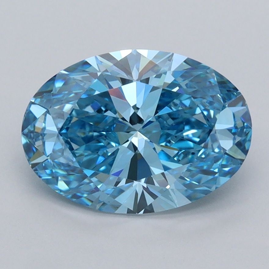 Loose Diamond - OVAL 2.04ct Fancy Vivid Blue VVS1: Loose Diamond - OVAL 2.04ct Fancy Vivid Blue VVS1 Source: This is a real non-mined Diamond that has been grown in a lab Shape: OVAL Carats: 2.04 Color: Fancy Vivid Blue Certification: IGI Video: