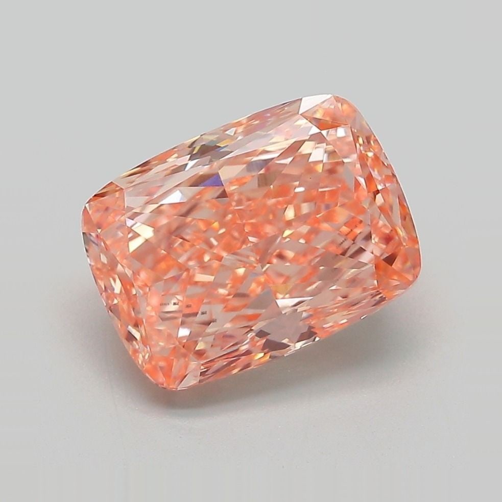 Loose Diamond - CUSHION MODIFIED 3.69ct Fancy Vivid Pinkish Orange VVS2: Loose Diamond - CUSHION MODIFIED 3.69ct Fancy Vivid Pinkish Orange VVS2 Source: This is a real non-mined Diamond that has been grown in a lab Shape: CUSHION MODIFIED Carats: 3.69 Color: Fancy Vivid Pi