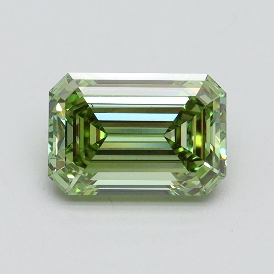Loose Diamond - EMERALD 1.52ct Fancy Vivid Green VS1: Loose Diamond - EMERALD 1.52ct Fancy Vivid Green VS1 Source: This is a real non-mined Diamond that has been grown in a lab Shape: EMERALD Carats: 1.52 Color: Fancy Vivid Green Certification: IGI Video