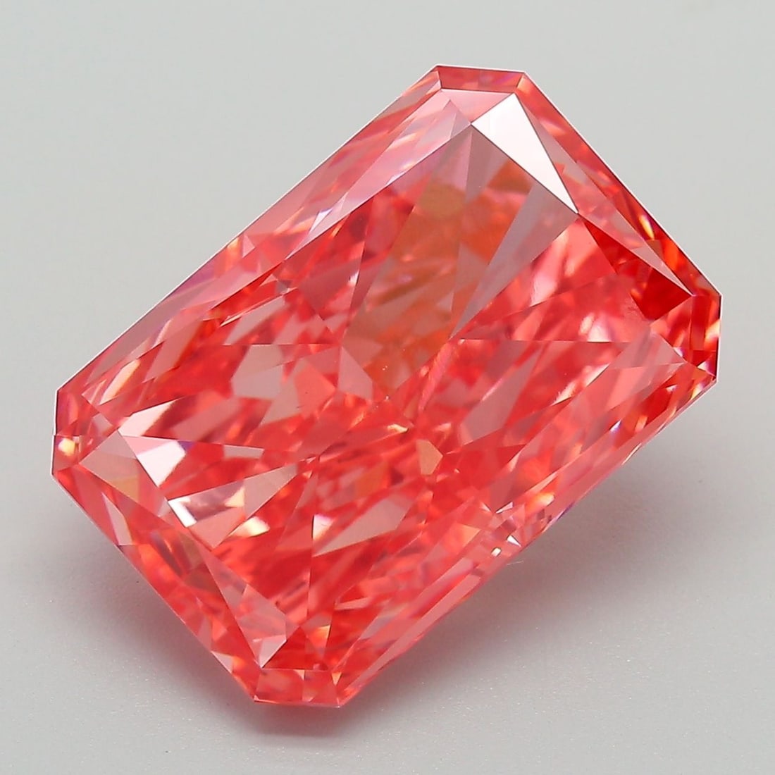 Loose Diamond - RADIANT 8.36ct Fancy Vivid Pink VS1: Loose Diamond - RADIANT 8.36ct Fancy Vivid Pink VS1 Source: This is a real non-mined Diamond that has been grown in a lab Shape: RADIANT Carats: 8.36 Color: Fancy Vivid Pink Certification: IGI Video: