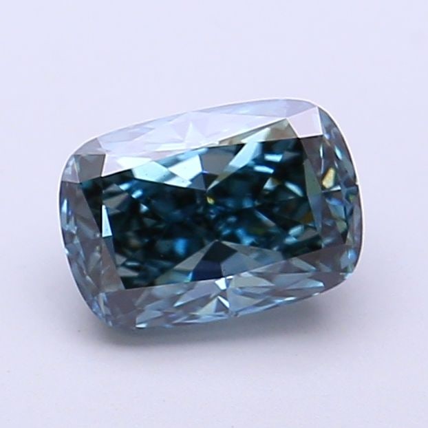 Loose Diamond - CUSHION MODIFIED 1.28ct Fancy Vivid Greenish Blue VS2: Loose Diamond - CUSHION MODIFIED 1.28ct Fancy Vivid Greenish Blue VS2 Source: This is a real non-mined Diamond that has been grown in a lab Shape: CUSHION MODIFIED Carats: 1.28 Color: Fancy Vivid Gree