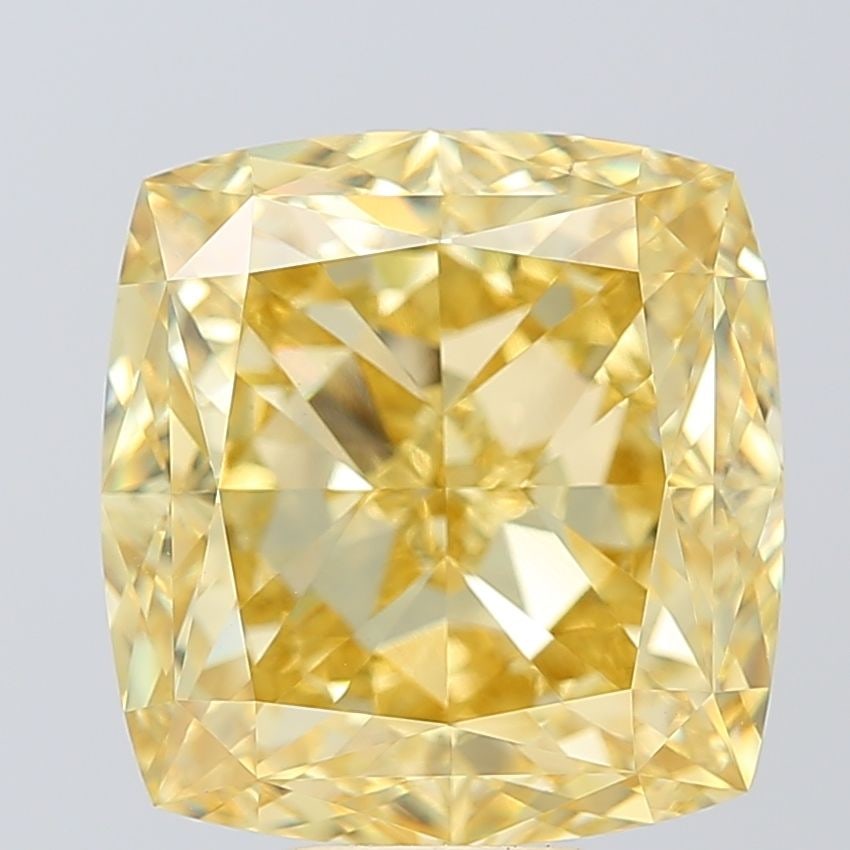 Loose Diamond - CUSHION MODIFIED 11.51ct Fancy Intense Yellow VS1: Loose Diamond - CUSHION MODIFIED 11.51ct Fancy Intense Yellow VS1 Source: This is a real non-mined Diamond that has been grown in a lab Shape: CUSHION MODIFIED Carats: 11.51 Color: Fancy Intense Yello