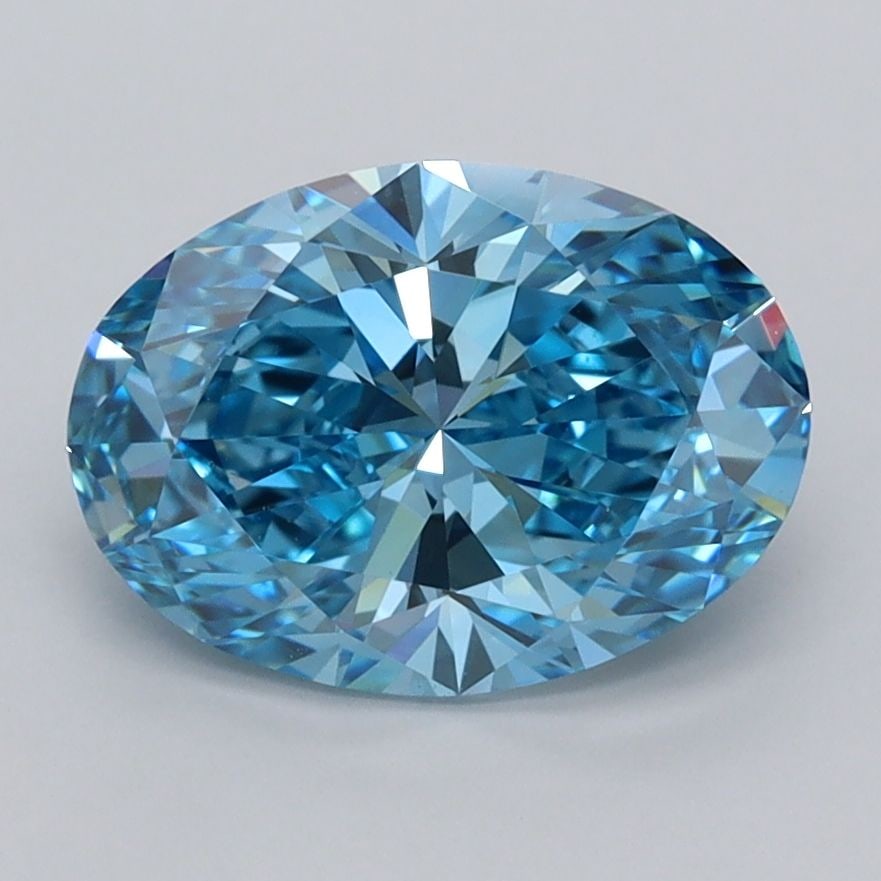 Loose Diamond - OVAL 2.05ct Fancy Vivid Blue VVS2: Loose Diamond - OVAL 2.05ct Fancy Vivid Blue VVS2 Source: This is a real non-mined Diamond that has been grown in a lab Shape: OVAL Carats: 2.05 Color: Fancy Vivid Blue Certification: IGI Video: