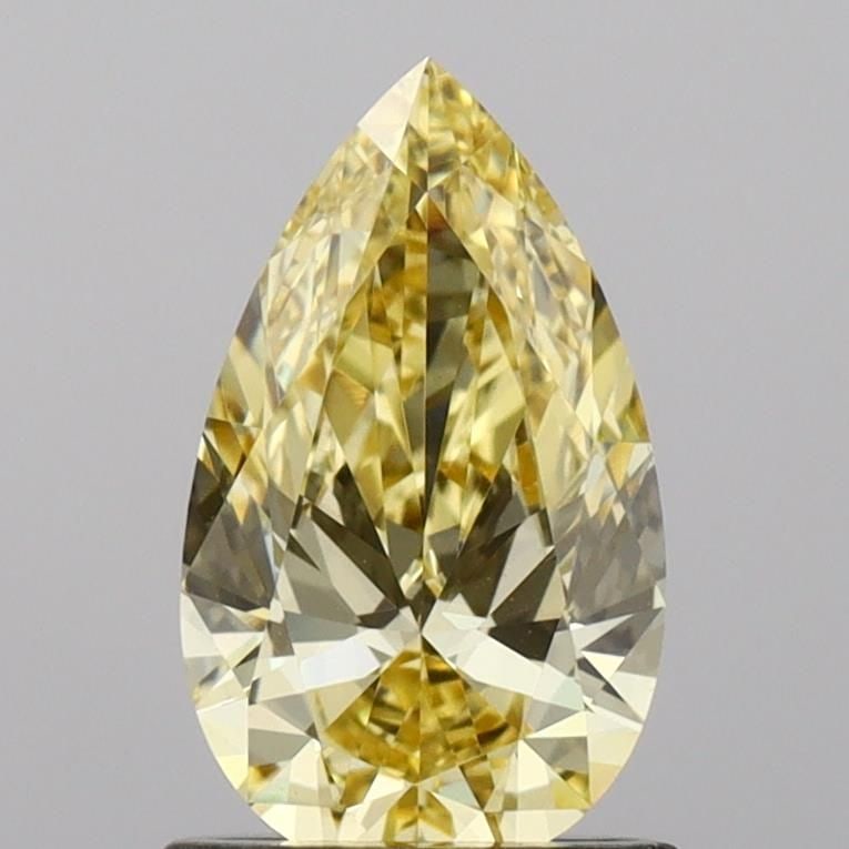 Loose Diamond - PEAR 1.06ct Fancy Intense Yellow VS1: Loose Diamond - PEAR 1.06ct Fancy Intense Yellow VS1 Source: This is a real non-mined Diamond that has been grown in a lab Shape: PEAR Carats: 1.06 Color: Fancy Intense Yellow Certification: IGI Video