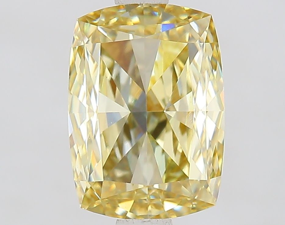 Loose Diamond - CUSHION MODIFIED 2.06ct Fancy Yellow VS1: Loose Diamond - CUSHION MODIFIED 2.06ct Fancy Yellow VS1 Source: This is a real non-mined Diamond that has been grown in a lab Shape: CUSHION MODIFIED Carats: 2.06 Color: Fancy Yellow Certification: I