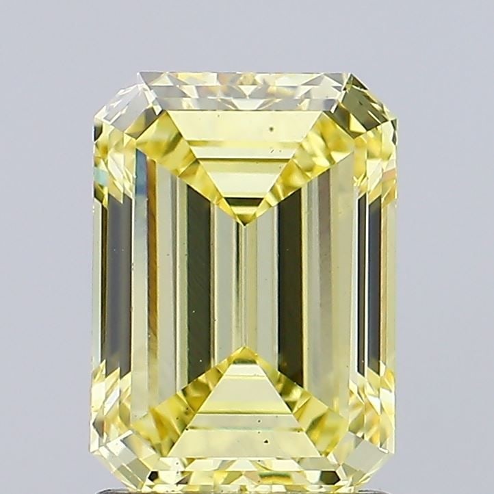 Loose Diamond - EMERALD 1.57ct Fancy Intense Yellow VS2: Loose Diamond - EMERALD 1.57ct Fancy Intense Yellow VS2 Source: This is a real non-mined Diamond that has been grown in a lab Shape: EMERALD Carats: 1.57 Color: Fancy Intense Yellow Certification: IGI